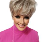 Krótka peruka z grzywką Lizzy GMS-101 , mix jasnych popieli /odcień perły