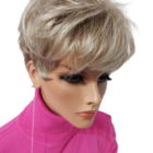 Krótka peruka z grzywką Lizzy GMS-101 , mix jasnych popieli /odcień perły