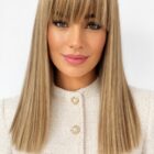 Peruka długa z grzywką  41488/darkblonde- 47cm