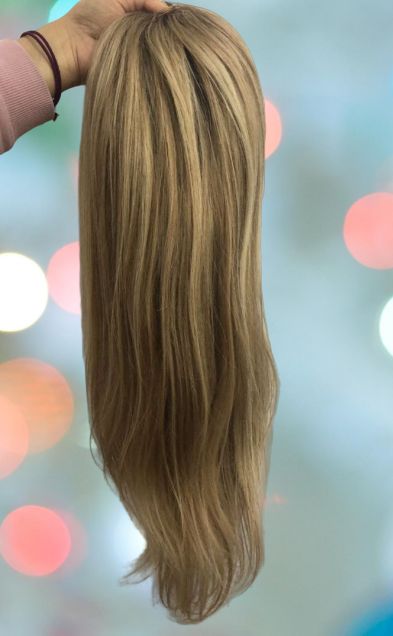Gotowy naturalny system doklejanych włosów , blond Islandii, peruka doklejana