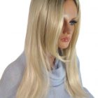 Peruka długa jasny  blond  z ef.odrostu  bez grzywki  Jr06 lace front-