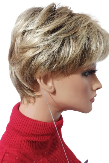 Peruka Lucy -krótka fryzura 18-22-12-8R , blond mix z ombre, rozmiar S