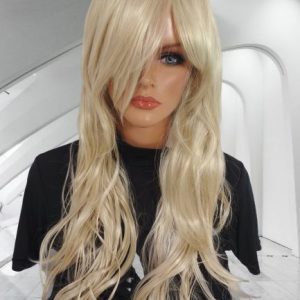 Peruka08133 , platynowy blond, asymetryczna grzywka , light wersja