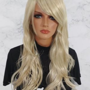 Peruka08133 , platynowy blond, asymetryczna grzywka , light wersja