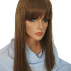 Peruka długa z grzywką , jasny mix  brąz , efekt prostownicy 41488/Fb4327