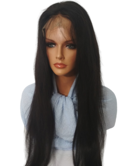 Peruka naturalna długa  Chi Lace Merlin 80 cm Long , czarny kolor -1b,  Wig by Nessaja