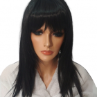 Peruka  długa z grzywką  cieniowane czarne włosy -Nessaja Wigs shop