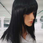 Peruka  długa z grzywką  cieniowane czarne włosy -Nessaja Wigs shop