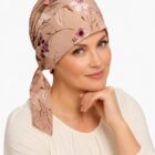 Turban Tess po chemii W-624 odcienie różu pudrowego, brązu ,liliowego / multikolor