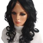 Peruka kręcone włosy z grzywką , półdługa-Violetta lace / termowłos , loki black