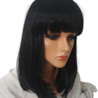 Peruka long bob z grzywką  013-1 termowłos, czarna perła-37cm