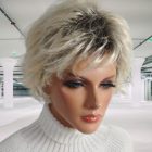 Krótka peruka blond ombre artystyczny nieład  06-ys26/613a