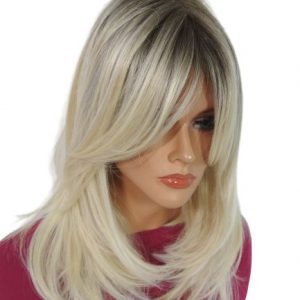 Peruka  długa na mikroskórzez grzywką  Sp/ light i roored  termowłos