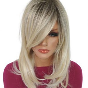 Peruka  długa na mikroskórzez grzywką  Sp/ light i roored  termowłos