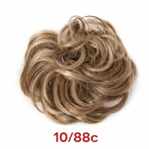 doczepiany kok na gumce 10/88c  popiel z jasnym blondem