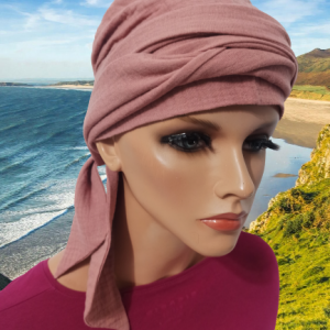 Turban z chusty  Lara 31- zgaszony róż