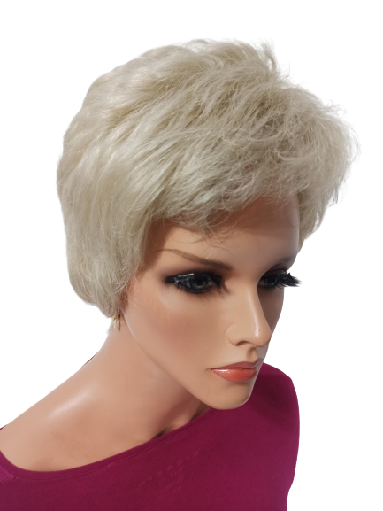 krótka peruka z grzywka platynowy blond 377-122