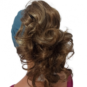 Treska, dopinka syntetyczna, kręcone włosy 32cm w kolorze szatynki z refleksem 9015-12TT26