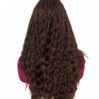 Peruka długa bez grzywki , termowłos , Serena darkchokolate mix /203