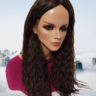 Peruka długa bez grzywki , termowłos , Serena darkchokolate mix /203