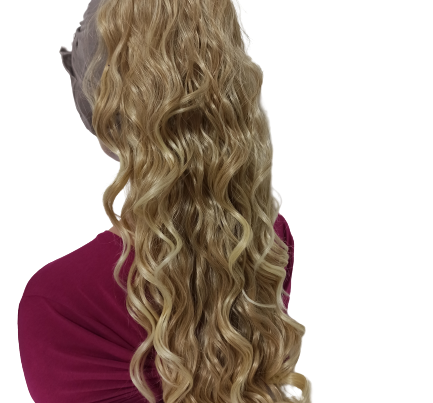 treska, kucyk, dopinka długie kręcone włosy  64cm light blonde/D85P - ultralekka