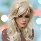 Peruka długa z grzywką dłuższą 161/613 jasny blond-45cm