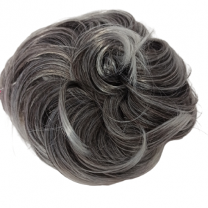 dopinany kok na gumce 18c-t2-1001c sól i pieprz -odcień siwego ciemnego-XXL