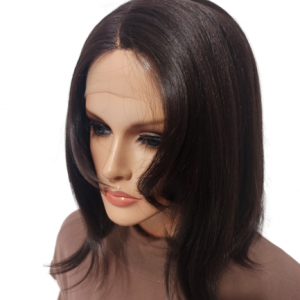 Peruka long bob lace mikroskóra, termo włos darkbrunette