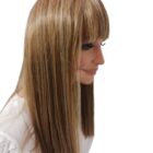 Peruka długa z grzywką , włosy proste 47cm  -cappucino +kolory