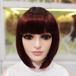 Peruka bob z grzywką KleooPatra 4/33a wiśniowa z efektem odrostu-30cm Peruka bob z grzywką KleooPatra 4/33a wiśniowa z efektem odrostu-30cm