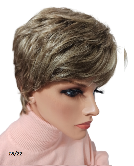 Krótka peruka z grzywką Sewen T blond mix i kolory