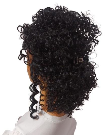 Peruka afro loki lace front Sisi -2 czarny kolor z odcieniem kawy palonej / 38cm Peruka afro loki lace front Sisi -2 czarny kolor z odcieniem kawy palonej / 38cm