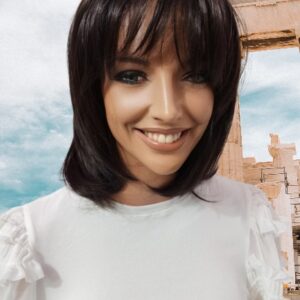 Peruka krótka z grzywką 313 sm-4-27 ciemny brąz z refleksem