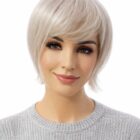 topper, tupet dla kobiet z grzywką Relax bun 1016M w kolorze perłowym siwym / termohair -30 cm topper, tupet dla kobiet z grzywką Relax bun 1016M w kolorze perłowym siwym / termohair -30 cm