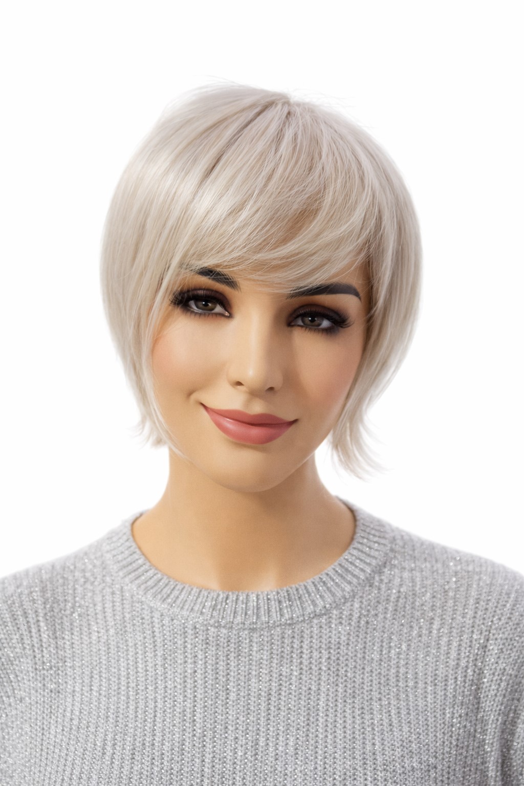 topper, tupet dla kobiet z grzywką Relax bun 1016M w kolorze perłowym siwym / termohair -30 cm topper, tupet dla kobiet z grzywką Relax bun 1016M w kolorze perłowym siwym / termohair -30 cm