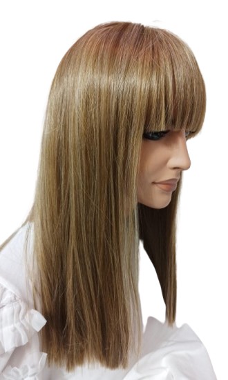 Długa peruka z grzywką , mega prosta w kolorze latten 47cm Długa peruka z grzywką , mega prosta w kolorze latten 47cm