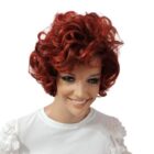 Krótka kręcona peruka z grzywką w kolorze czereśni z ciemniejszym odrostem 3T/135 - M
