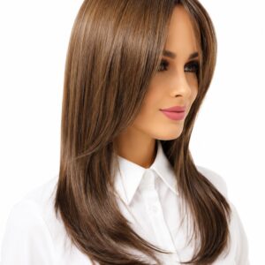 Peruka długa z grzywką na mikroskórze Spotlight mono lace termowłos- naturalna szatynka-52cm Peruka długa z grzywką na mikroskórze Spotlight mono lace termowłos- naturalna szatynka-52cm