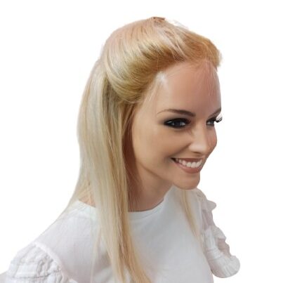 Peruka naturalna bez grzywki , system deluxe  Angel mono lace by Nessaja pastelblonde roted - 40cm cap S -Unikat