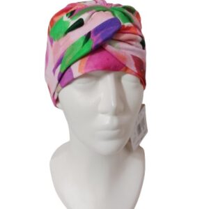Turban gotowy z szarfą Ela-K384  różowy mix + kolory