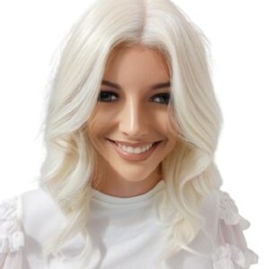 Peruka falowana bez grzywki Robertta   deluxe FH700390 w kolorze ice blonde -45cm