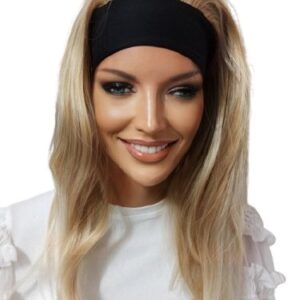Peruka długa bez grzywki na stałej opasce słowiański blond mix  WG201-HA-15t613+ kolory 50cm