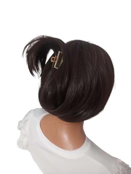 Peruka długa z grzywką w kolorze gorzkiej czekolady 54 cm /col4