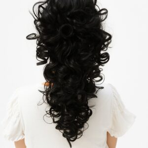 Treska, dopinka, N161a-1  kolor czarny 47cm mokra włoszka