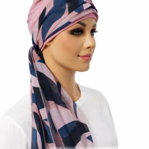 Turban Beata 10/013 w odcieniu różu z  granatem kolekcja Premium  Turbans