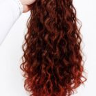 Długa falowana dopinka/treska 85642 w kolorze kasztanowym 60cm + kolory / 63cm