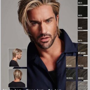 Peruka męska z dłuższą grzywką Fashion Cut lace part M12/22s ciemny blond mix + kolory