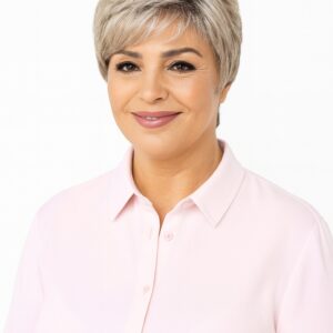 Krótka peruka z grzywką Kiss mono deluxe  lavender rooted