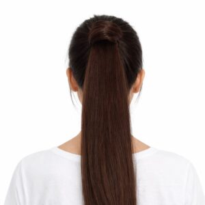 Kucyk na grzebyku, kitka, treska owijana kosmykiem Liverpol w kolorze brąz 8 + inne kolory -45cm