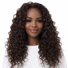 Peruka afro loki , mokra włoszka na mikroskórze bez grzywki  w kolorze brązowym -Margaritta -55cm